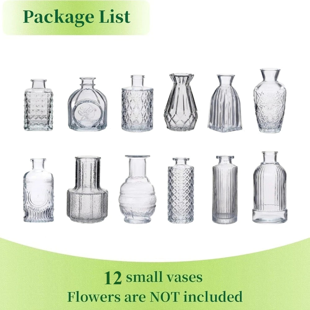 vases verre transparents ombre vintage vert marron bleu rose élégants décoration fleurs