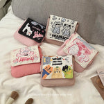 sac rangement réutilisable polyester rose noir blanc moderne mignon dessins animaux crèmes pinceau boîte