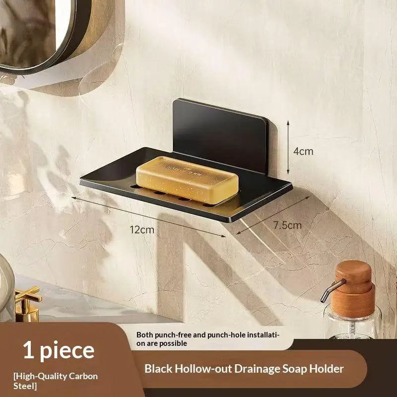 support savon mural adhésif moderne noir blanc jaune rose mat salle bain douche évier