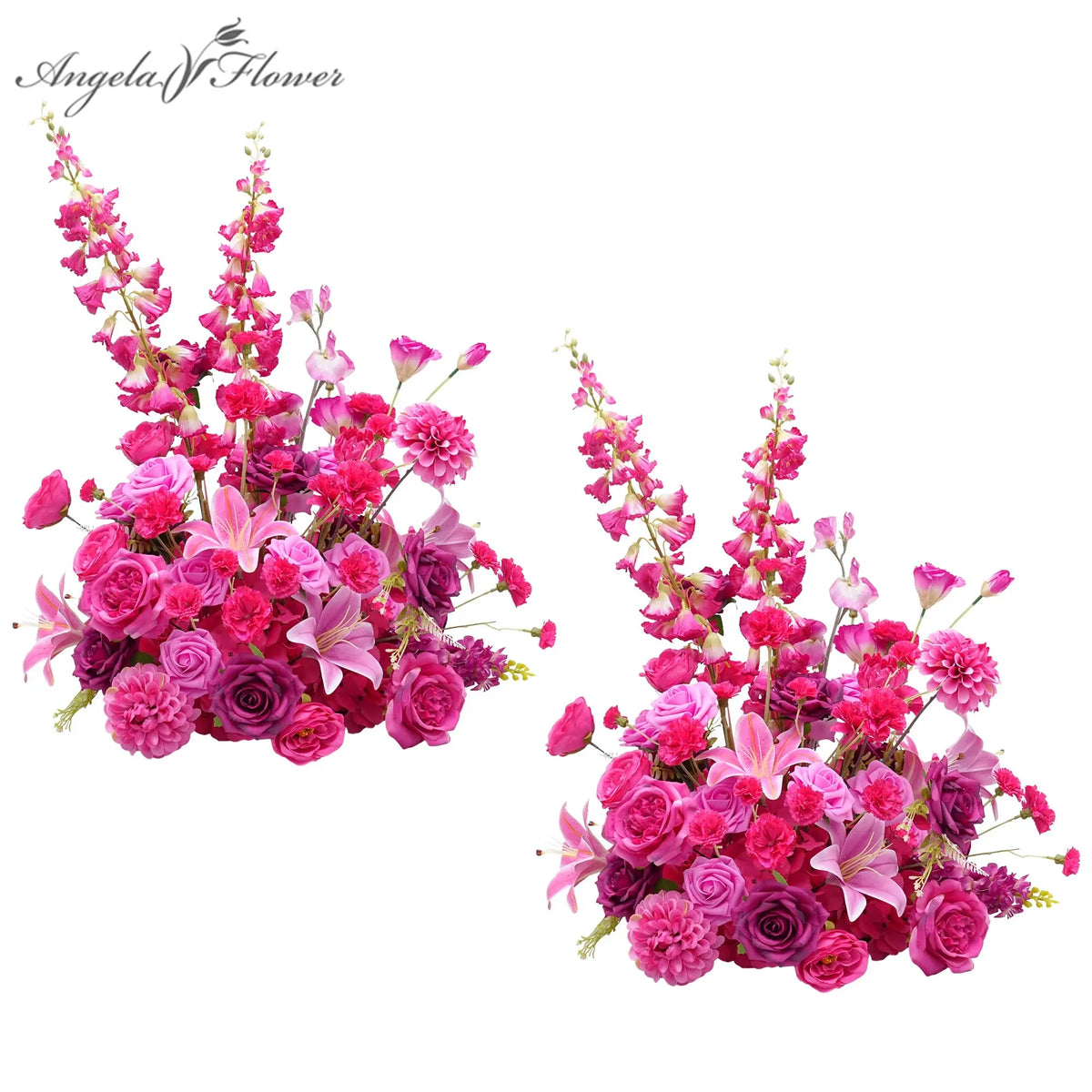 bouquet artificiel fleurs roses boule rouge décoration intérieure extérieure anniversaire mariage élégant classique soie