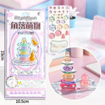miniatures décoratives animaux géométriques adhésives bleu vert rose blanc mignon cartoon