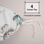 housses couette motif floral moderne blanc vert turquoise gris foncé abstraits lisses enveloppes corner