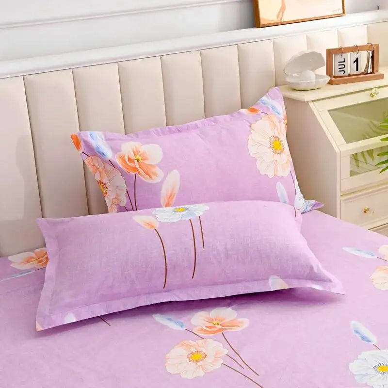 taies d'oreiller fleur bleu violet moderne non toxique polyester respectueux environnement