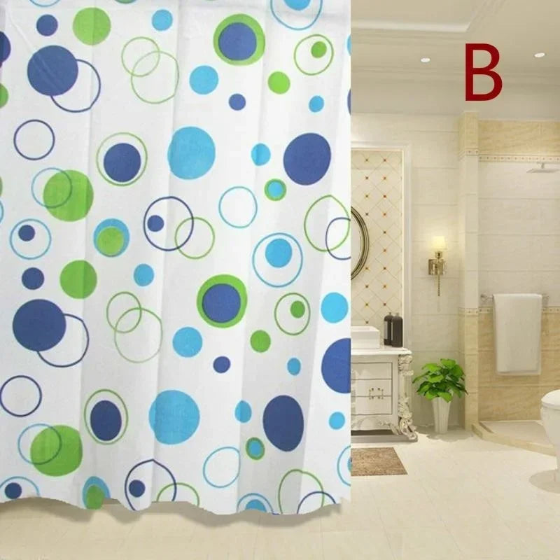 rideau douche motif marin semi transparent moderne bleu vert blanc motifs coquillages étoiles mer