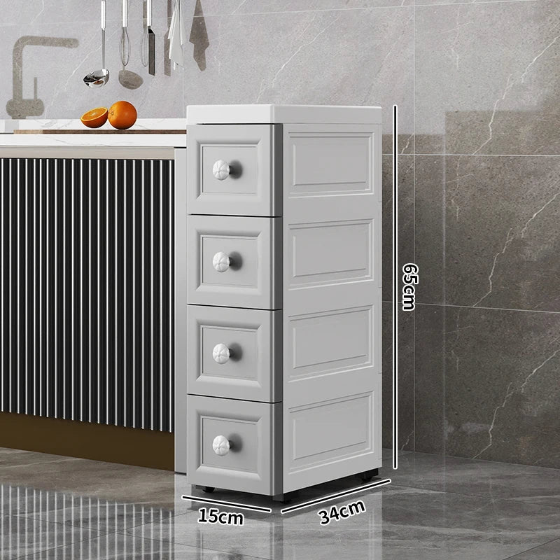 rangements mural blanc gris moderne minimaliste meuble tiroirs poignées roulettes
