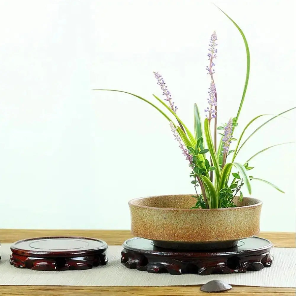 support plante bois classique noir marron diamètre 10 12 14 16 18cm