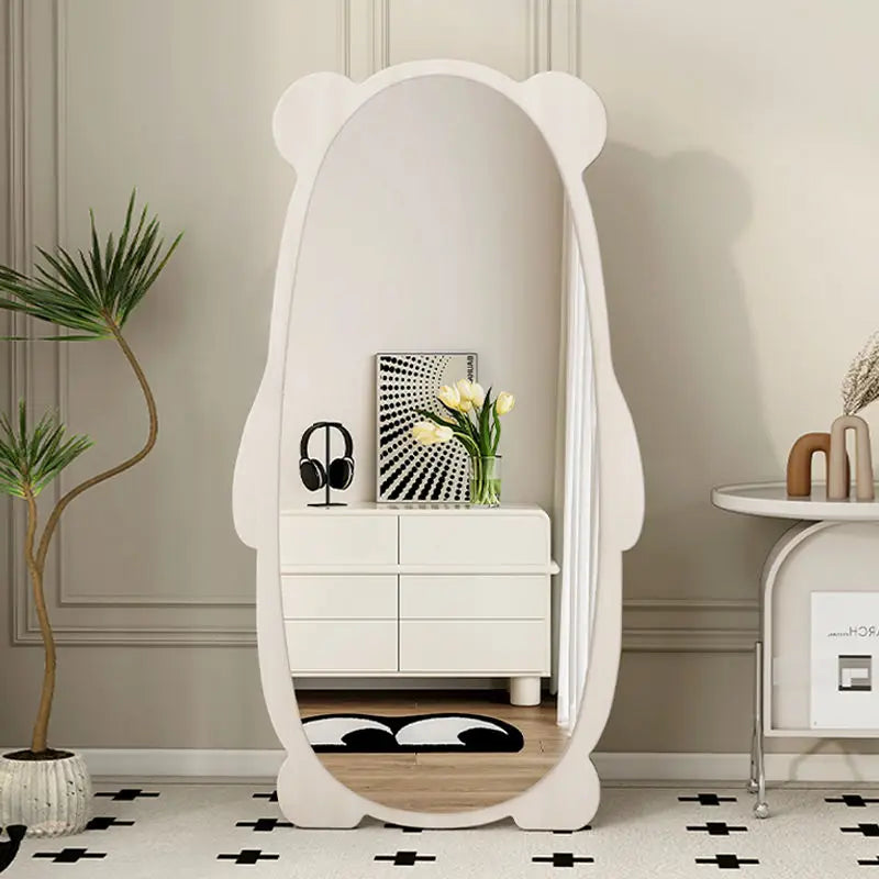 miroir mural moderne panda bois finition noir brun chambre coucher