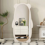 miroir mural moderne panda bois finition noir brun chambre coucher