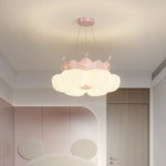 lampe suspendue moderne nuage blanche rose pâle brillante chaînes led minimaliste chambre enfant filles