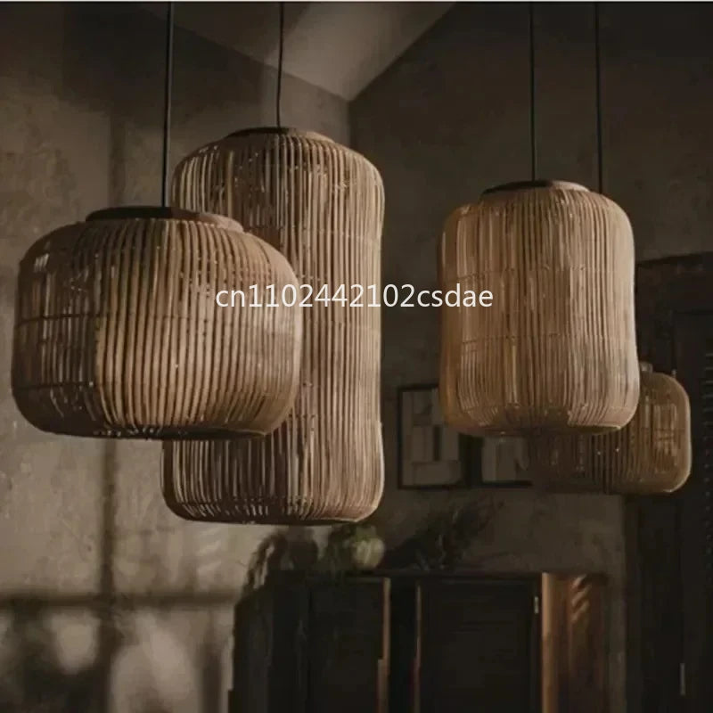 lampe suspendue tressée naturelle moderne rustique câble électrique noir salon chambrehôtel