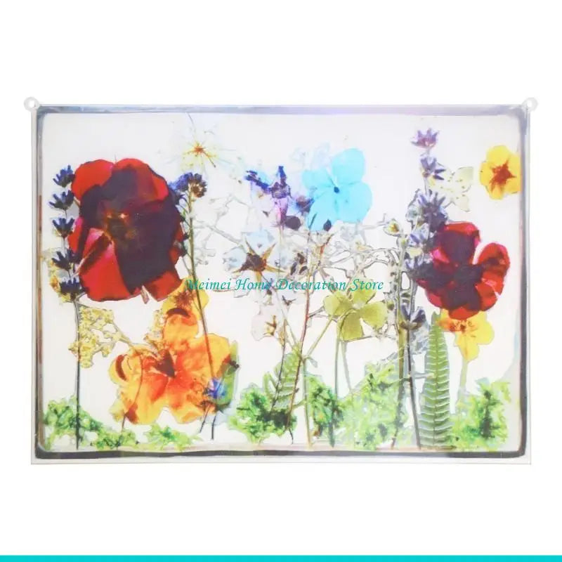 porte clés fleurs séchées multicolore chaîne métal moderne décoratif transparent