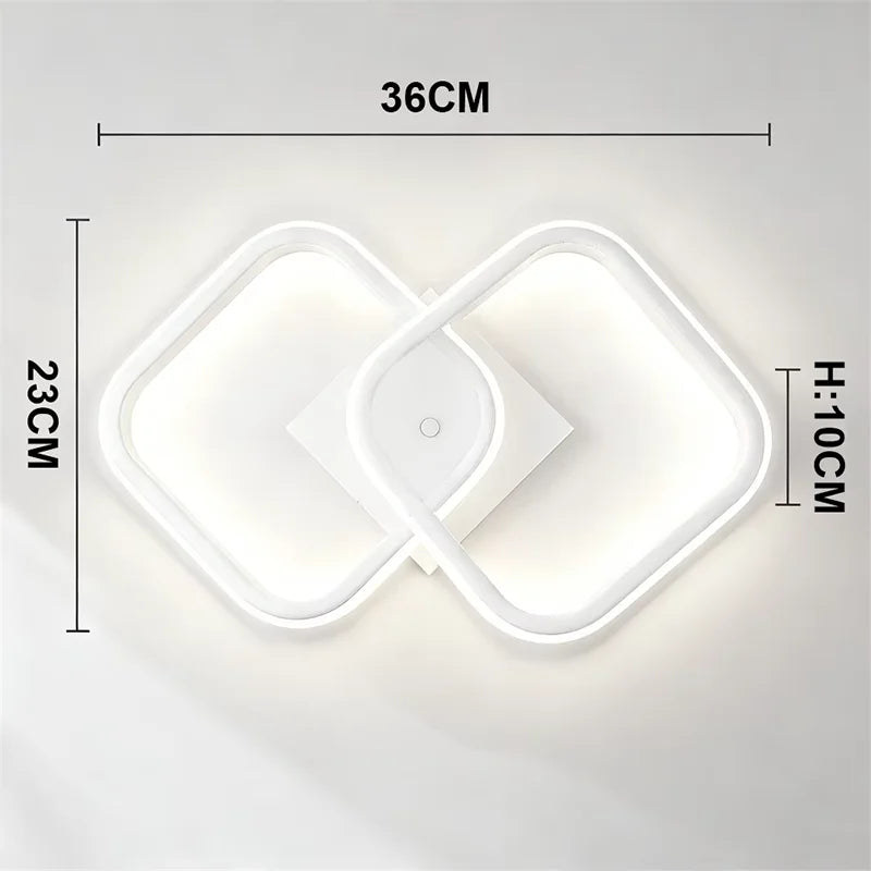 lampe moderne carrée noire géométrique éclairage cuisine salon 45x45cm