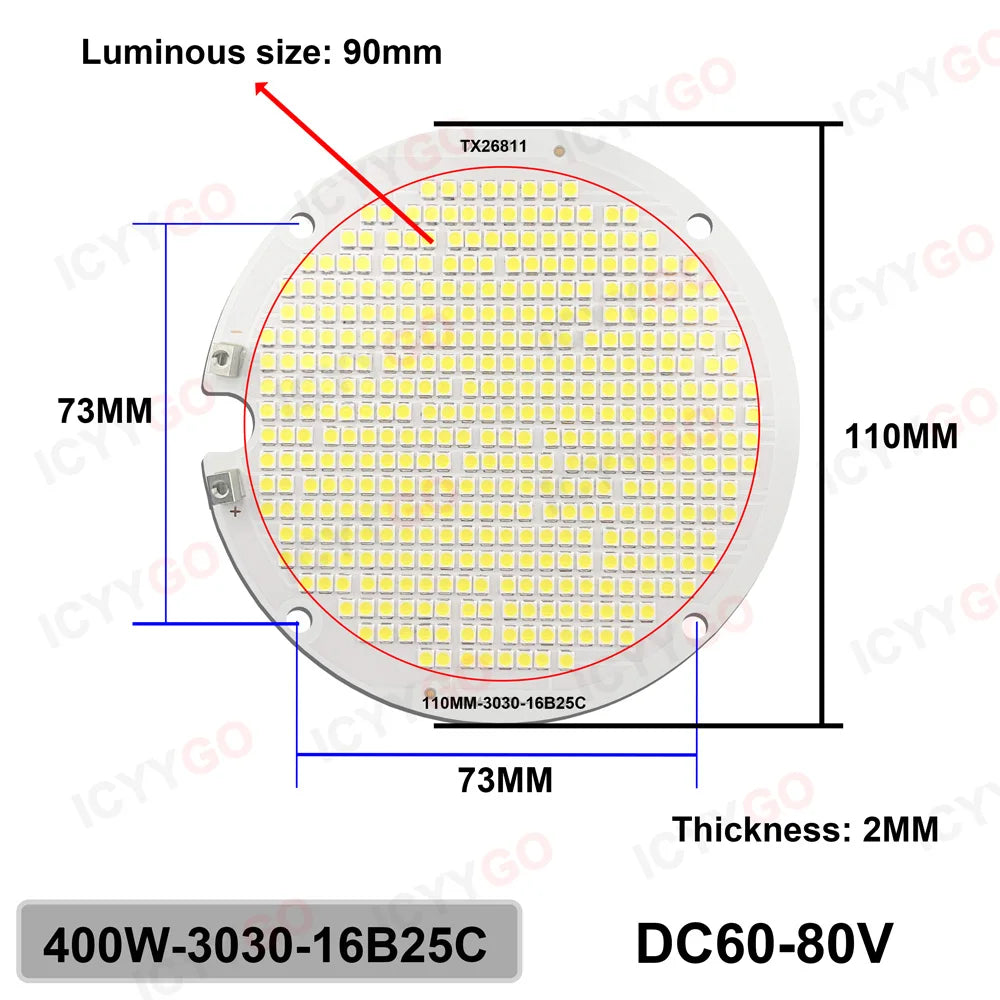plaque led moderne blanc 6000k 300w 400w grille led fixations vis aluminium contemporainextérieur