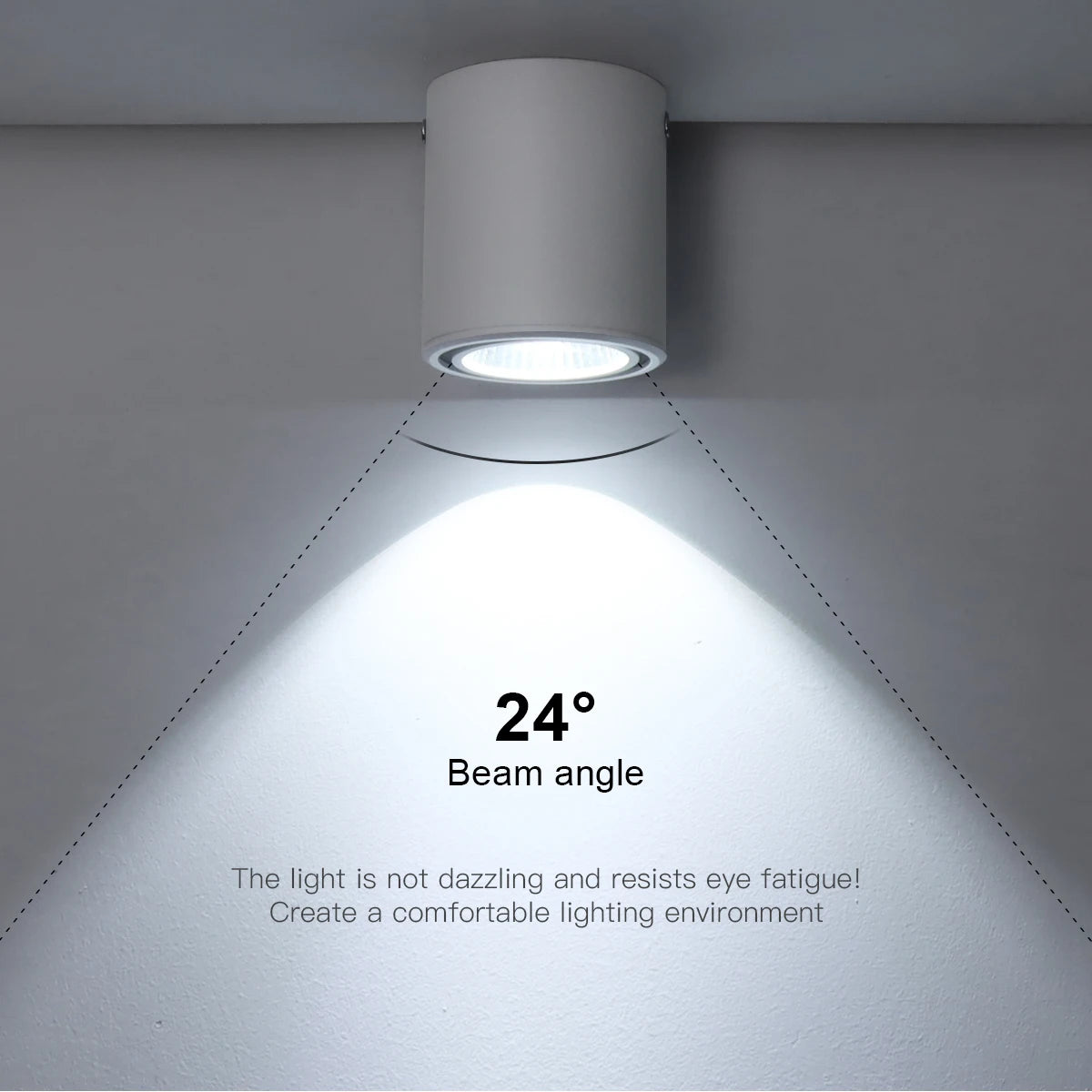 Spot LED Blanc Noir Surface Monté 85 265V 249 2000 Lumens Moderne