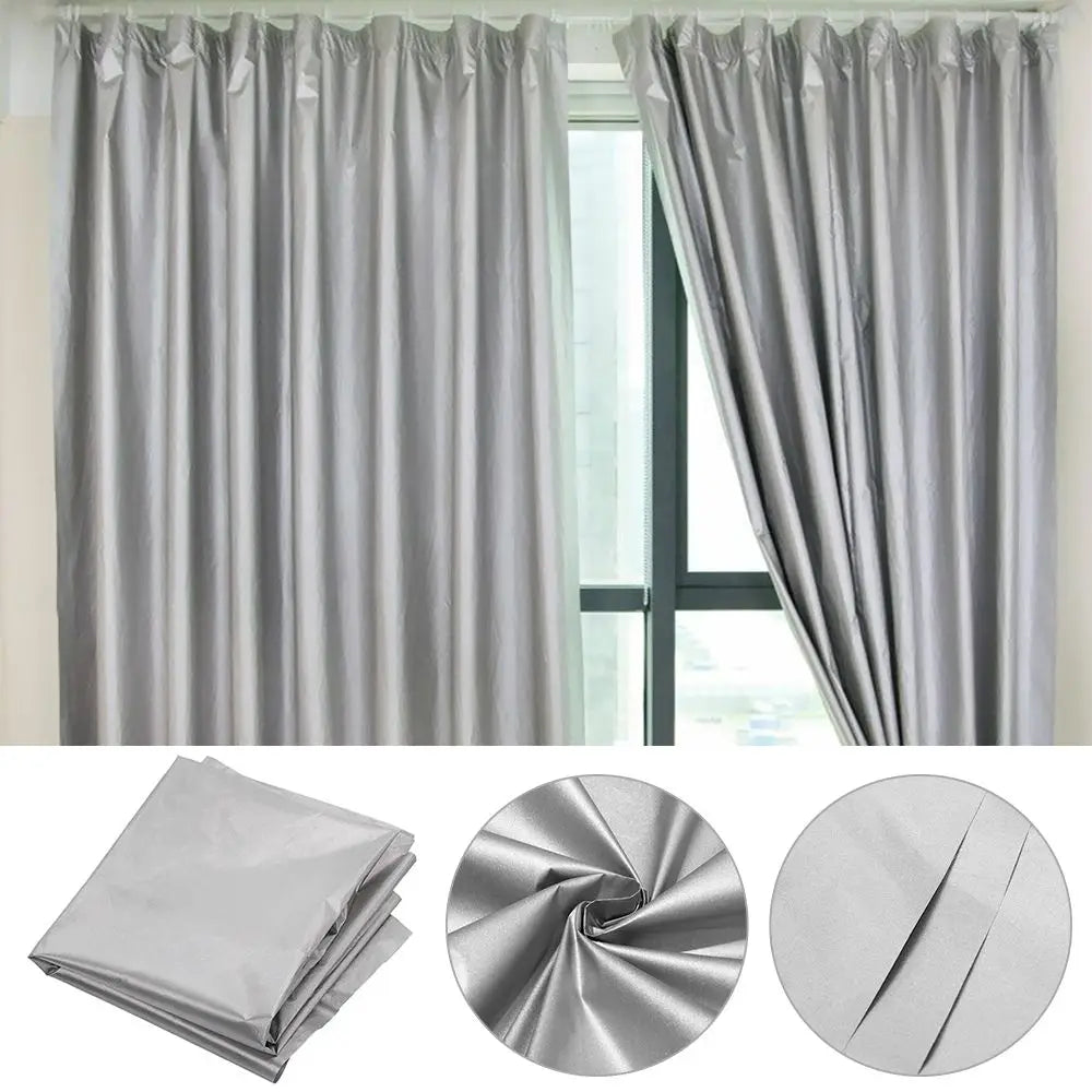 rideau gris argenté protection uv polyester coton double face isolation thermique moderne plissé 100cmx150cm