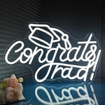 néon lumineux Congrats Grad moderne blanc inscription diplôme accessoire décoration USB powered
