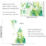 sticker mural botanique moderne feuilles vigne plantes tropicales oiseaux stylisés aquarelle pièces