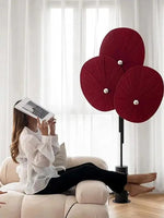 lampe sol moderne rouge bleu rayures horizontales base solide interrupteur led métal