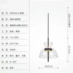suspension lumineuse moderne transparente noir minimaliste led pendentif simple salle manger cuisine bar restaurant