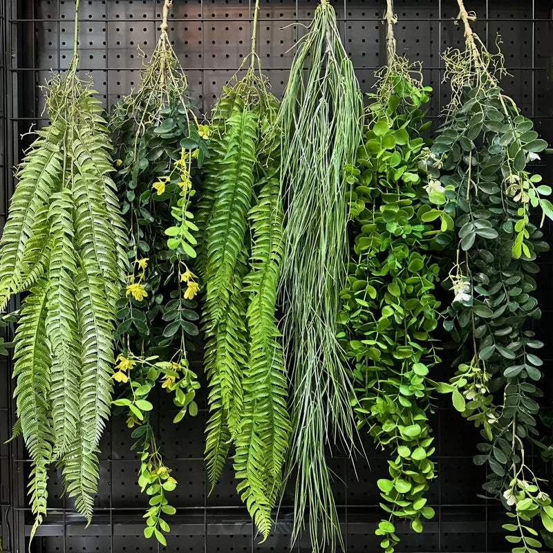 plante artificielle suspendue vigne murale décorative feuilles vertes cordelette jardin maison extérieur naturel