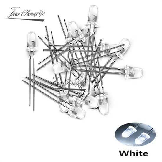 ampoules led 5mm violet jaune vert blanc rouge rose bleu transparentes standard 1000pcs