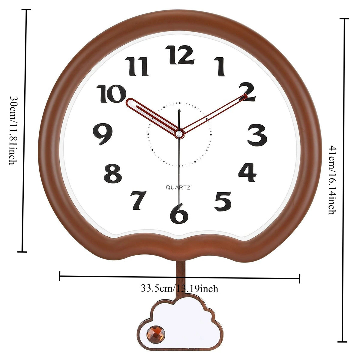 horloge murale nuage marron blanc vintage pendule decoratif minimaliste analogique