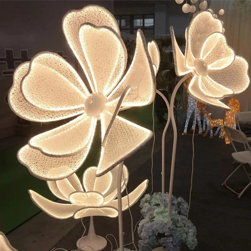 décoration festive fleurs artificielles lumineuses soie semi translucide intérieure romantique