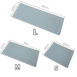 tapis cuisine silicone gris rayures horizontales moderne anti dérapant suctionversible