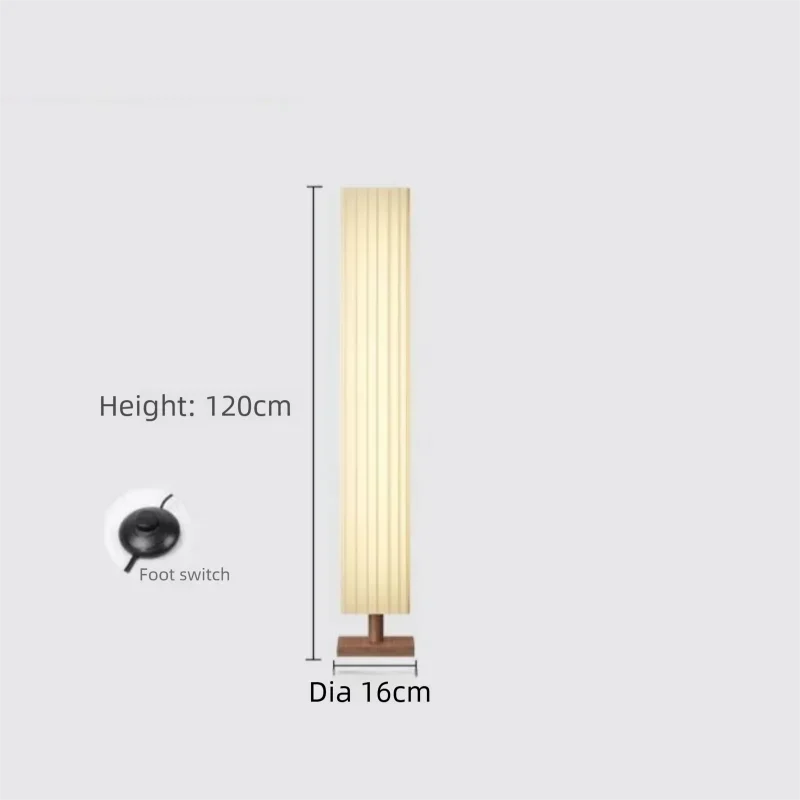 lampe sol tissu rayures horizontales bois moderne beige brun lumière led 16w 20w