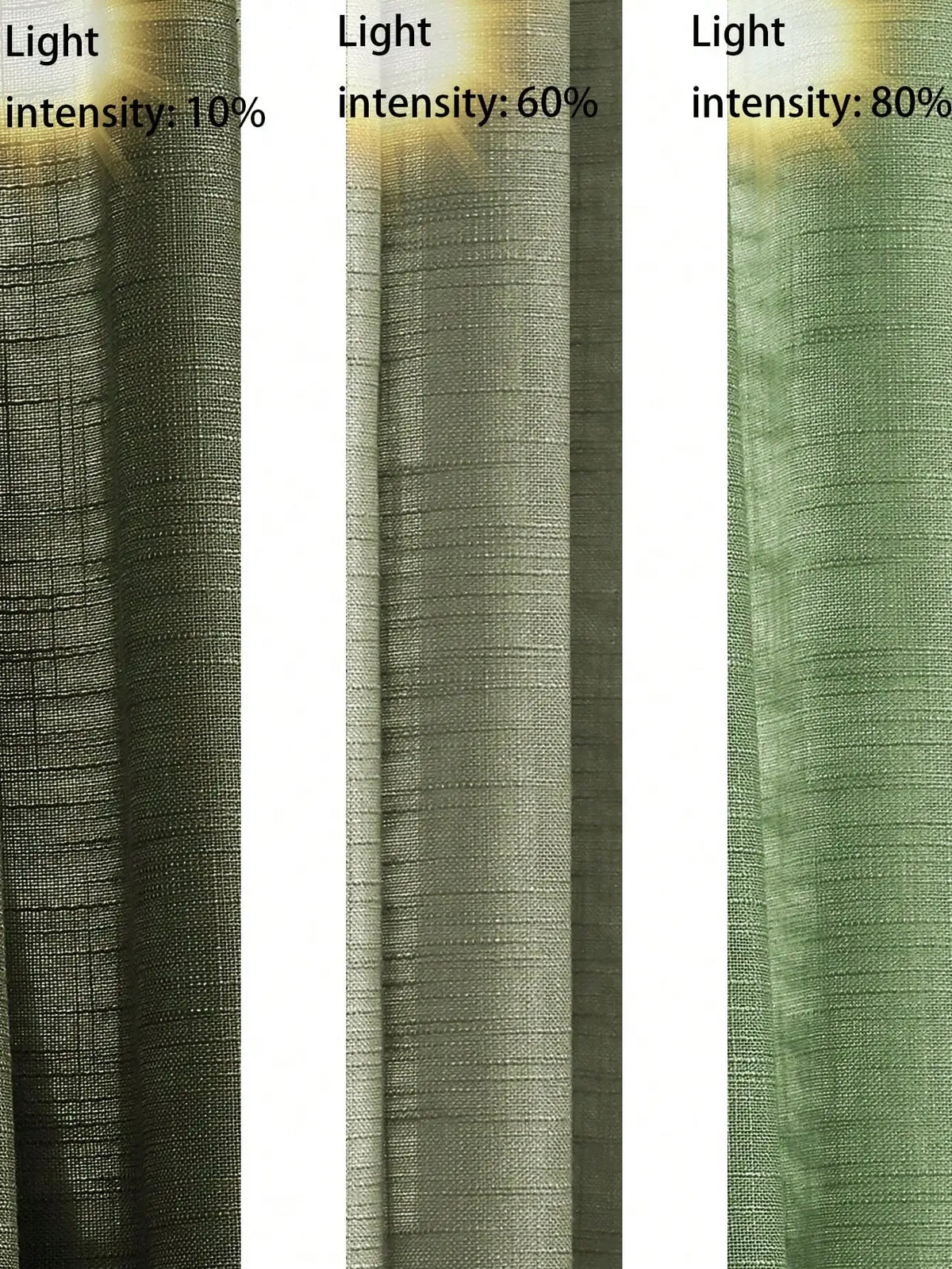 rideau vert olive semi transparent classique texture rugueuse polyester petite fenêtre filtration lumière