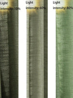 rideau vert olive semi transparent classique texture rugueuse polyester petite fenêtre filtration lumière