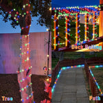 guirlande lumineuse multicolore 200 led modes clips moderneextérieur jardin fêtes
