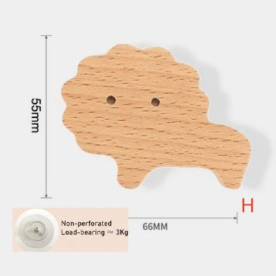 porte clés mural animal bois naturel minimaliste adhésif vis simple modernité chambre enfantDecorationMurale