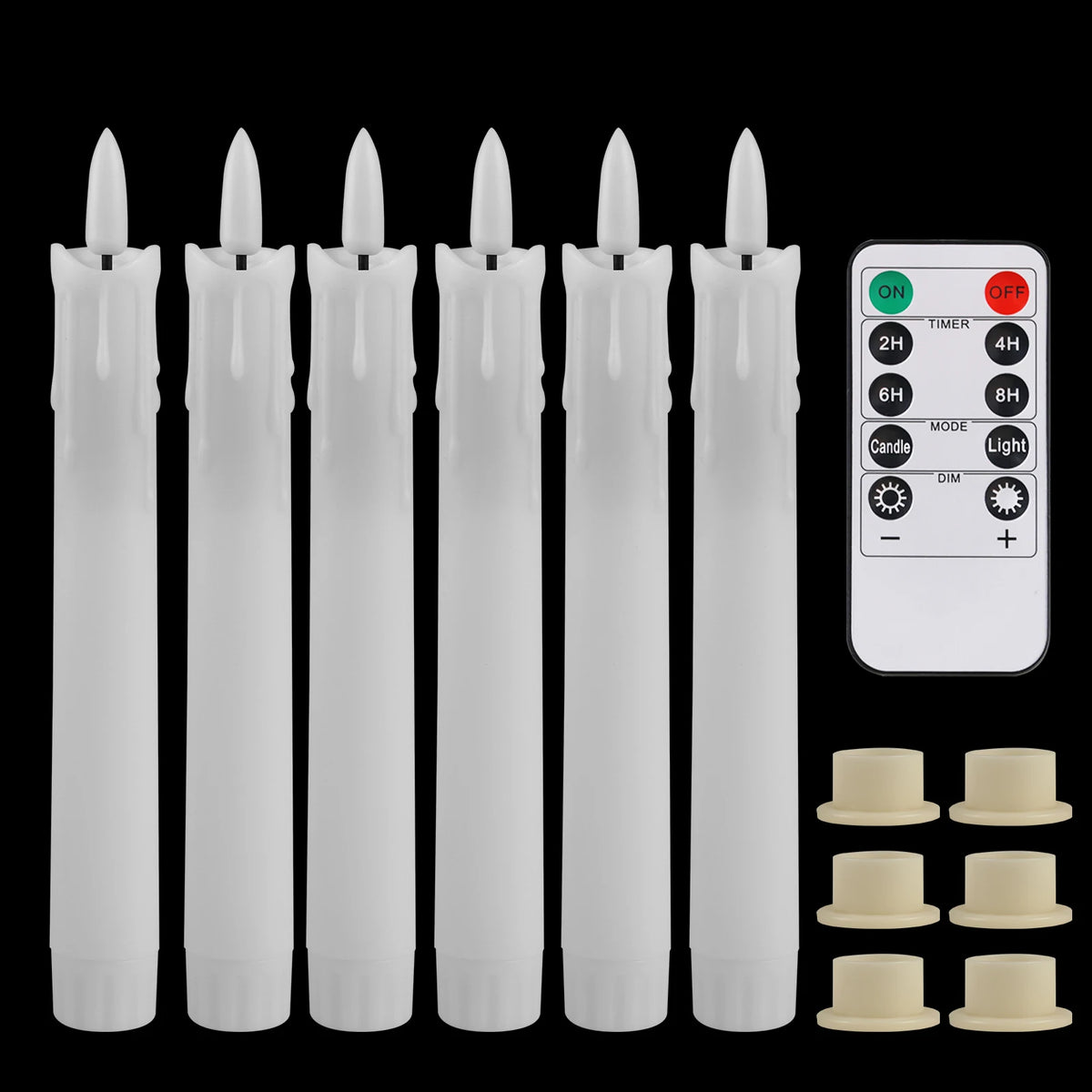 décoration intérieure moderne bougies led sans flamme blanc opaques télécommande pièces base plate