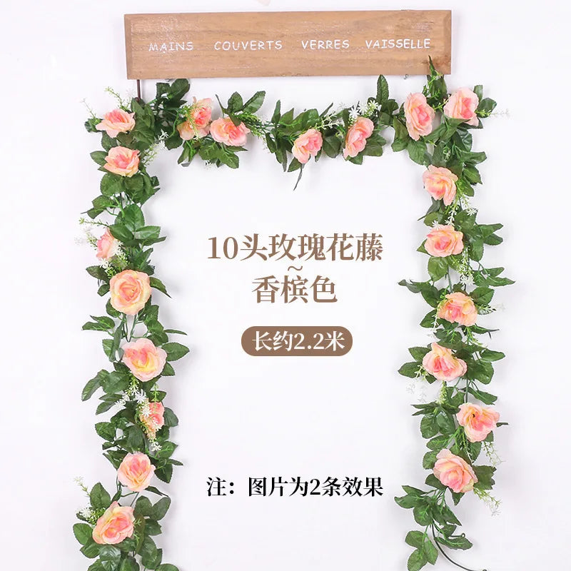 guirlande fleurs artificielles blanches roses décoratives intérieur mariage anniversaire baby shower