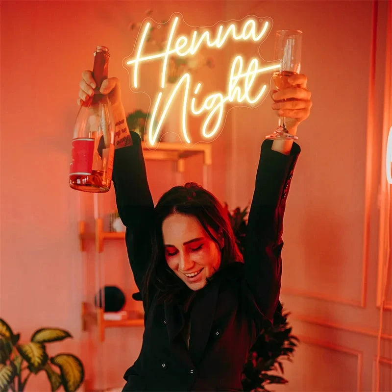 néon lumineux henna night jaune clair moderne élégant commutateur câble usb