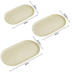 assiettes ovales modernes plastique beige rose blanc dessert vaisselle rangement maison cuisine