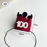 couronne anniversaire enfant rouge numéros blancs oreilles noires festive décoration ruban festif