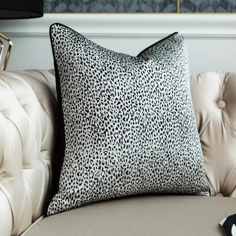 coussin carré moderne rayé noir blanc décoration lit chaise voiture minimalist poly coton