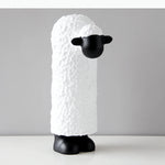 statues moutons blanc noirs texture laine faces lisses moderne accessoires decoration chambre enfants