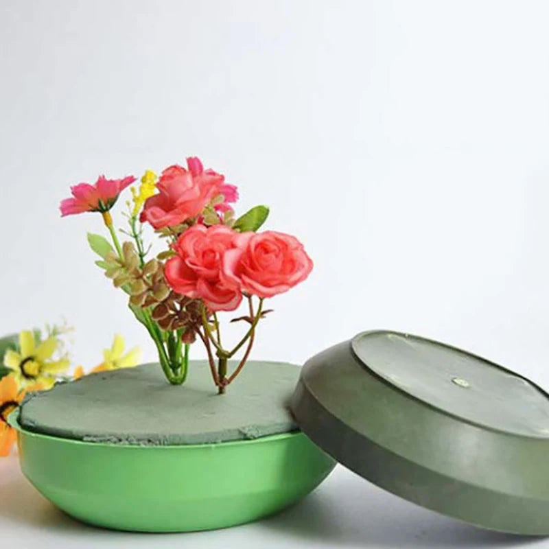 plateau mousse fleurs artificielles décoration intérieure moderne vert plat lisse occasion fête composition florale