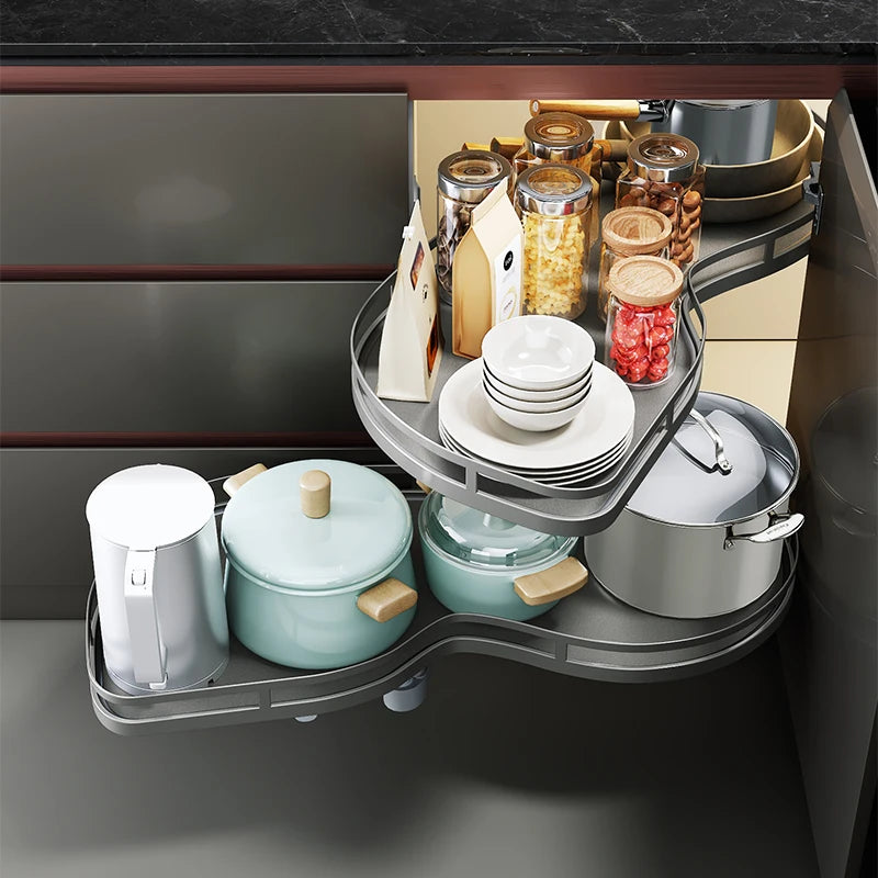 panier cuisine gris moderne pliable coulissant pivotant étages ouverture gauche droite