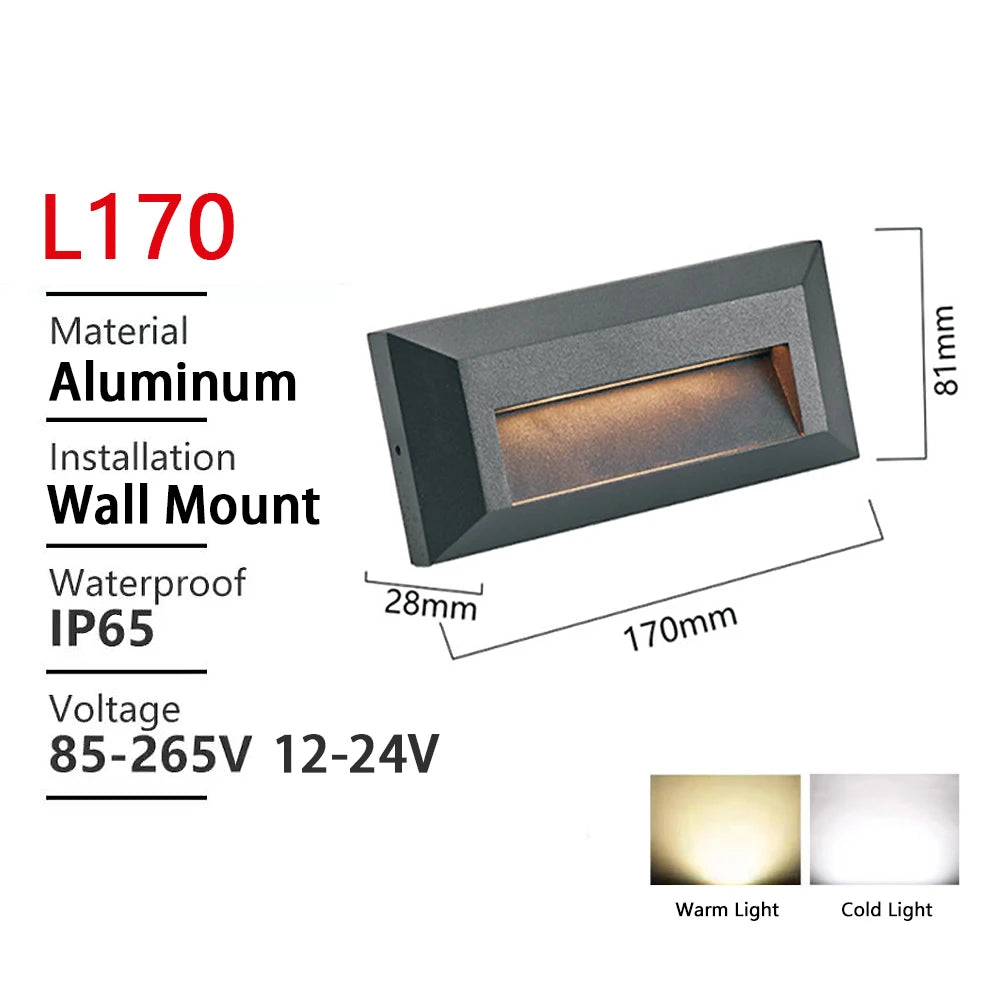 applique murale led moderne extérieure ip65 noir doré adhésif verre borosilicate