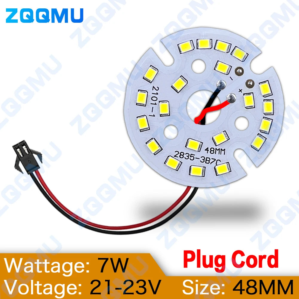 plaque led 7w 48mm 56mm 65mm smd2835 adhésif blanc neutre moderne câble électrique��