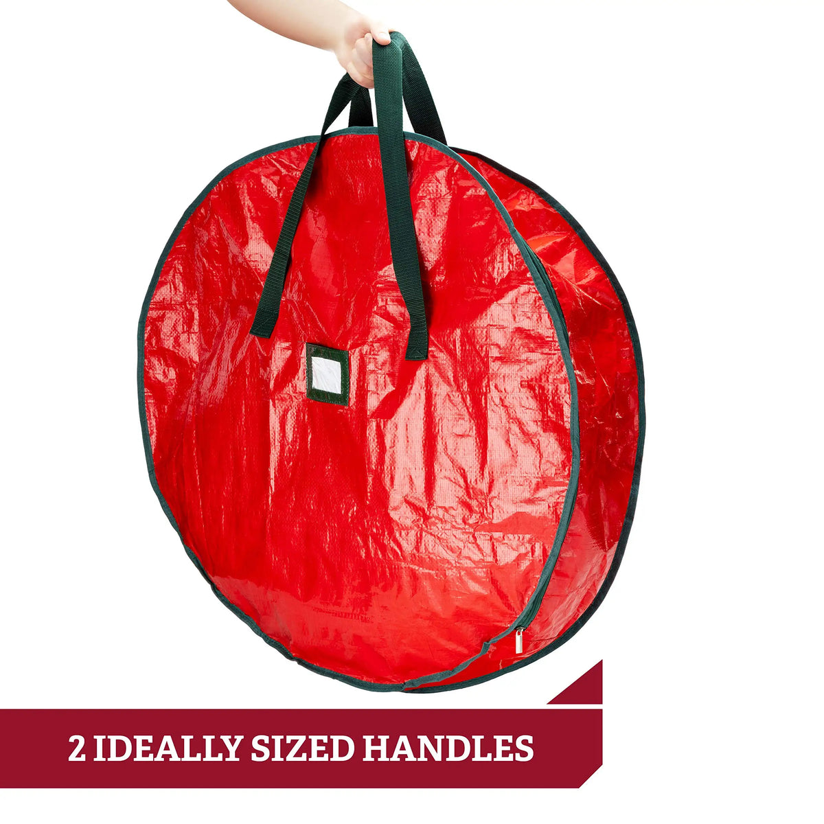 sac rangement réutilisable polyester durable respectueux environnement rangement décoration noël couronne guirlande rouge vert