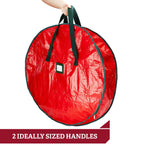 sac rangement réutilisable polyester durable respectueux environnement rangement décoration noël couronne guirlande rouge vert