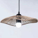 suspension lumineuse tissée noir beige moderne artisanal fan shaped opaquer