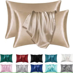 protège oreiller satin cheveux peau ensemble deux housses lit