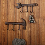 porte clés mural vintage porte clés clé marteau tournevis rustique imprimé poisson
