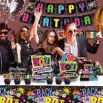 Nappe anniversaire années 80 disco multicolore